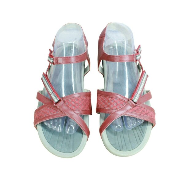 JBU by Jambu Leather Trapper Hook & Loop Sport Sandals Red Size 10 M - Picture 5 of 9